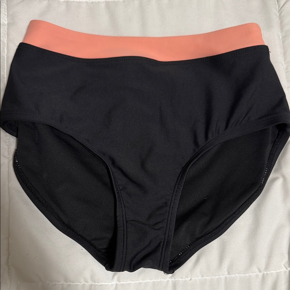 Lilly K YM Black and Coral High-Waisted Briefs